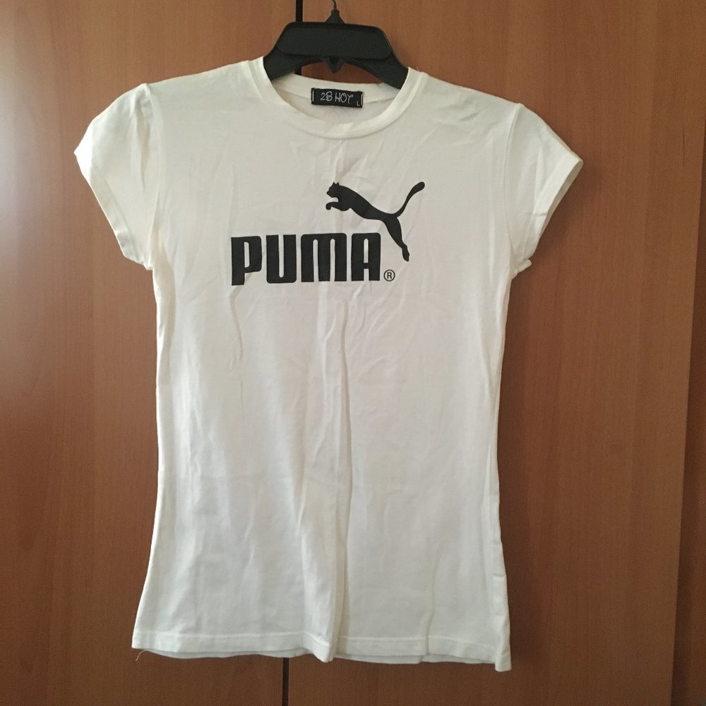 [Girl's] White Short-Sleeved Shirt
